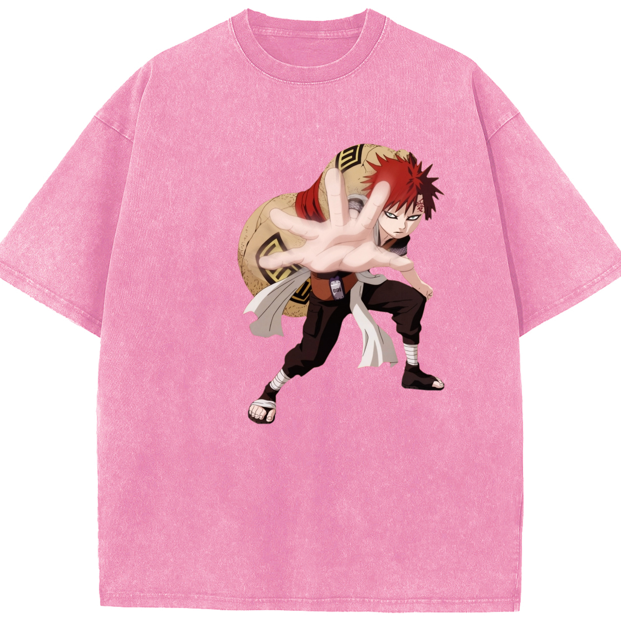 （画像用） NARUTO -ナルト- ガアラ Gaara 綿100% ヴィンテージ風 半袖Tシャツ（フロントプリント）